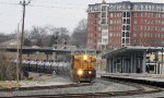 GECX 9513 leads train 6W4 past the new Union Station